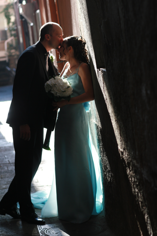 Matrimonio Castello Lerici Morgana Andrea abito sposa azzurro Juliet
